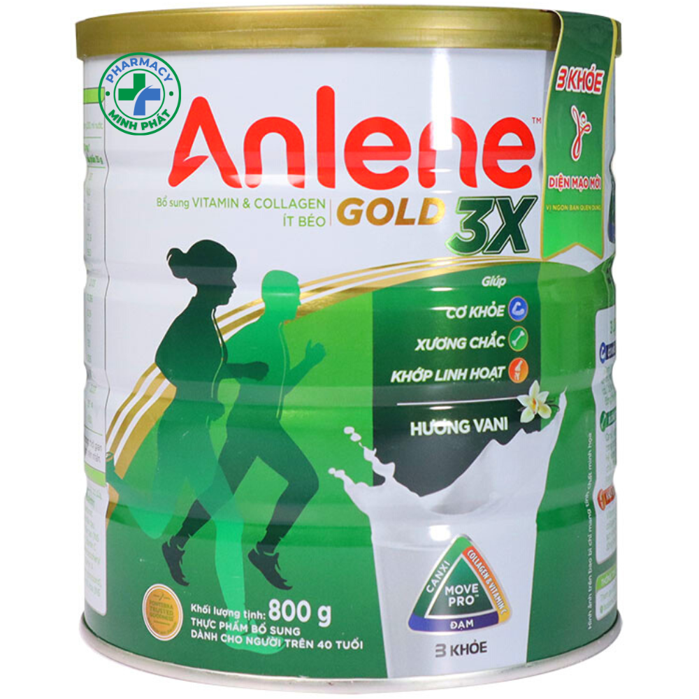 Sữa Anlene Gold 3 KHỎE hương Vani 800g (trên 40 tuổi)